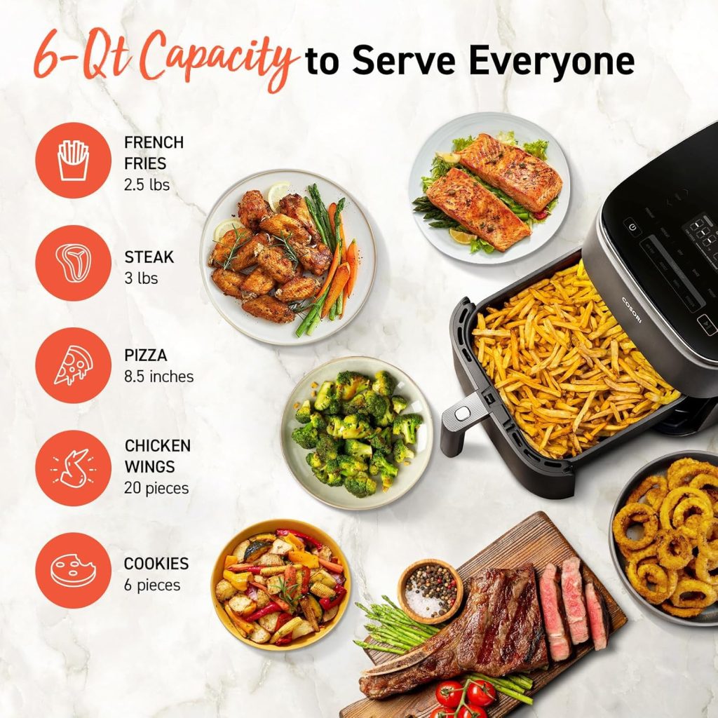 COSORI Air Fryer 9-in-1 Review Compact and Large 6 Qt