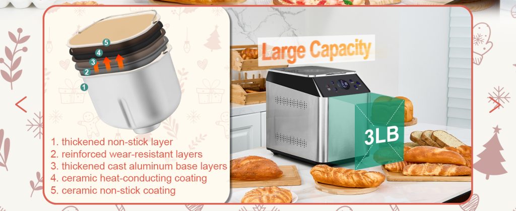 3LB Larger & 20-in-1 Ultra Quiet Bread Maker Machine Review